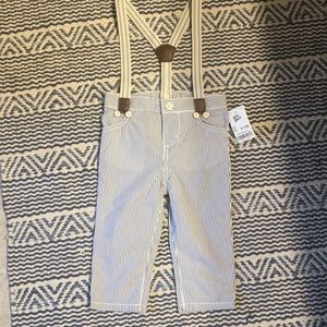 Baby b’gosh striped seersucker pants w/suspenders.